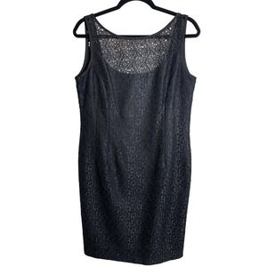 Trio‎ New York Black Lace Sleeveless Dress Size 14 Minimalist Layering